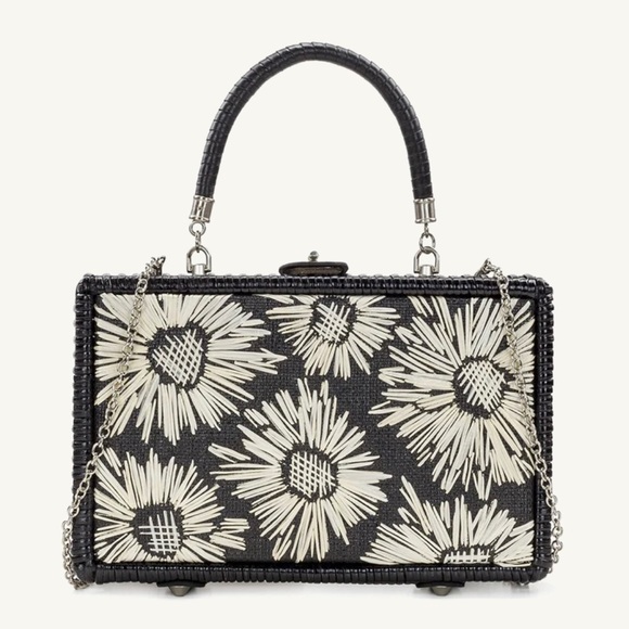 Patrica Nash ‘Lamezia’ Wicker Box Frame Satchel Floral. Silver Chain. 🤩 - Picture 1 of 11